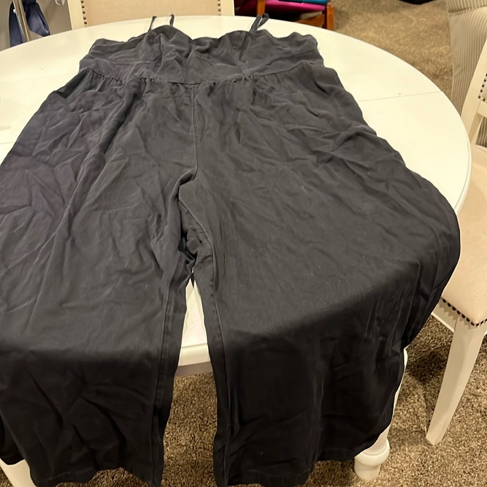 Old Navy Black Wide-Leg Jumpsuit with Adjustable Straps